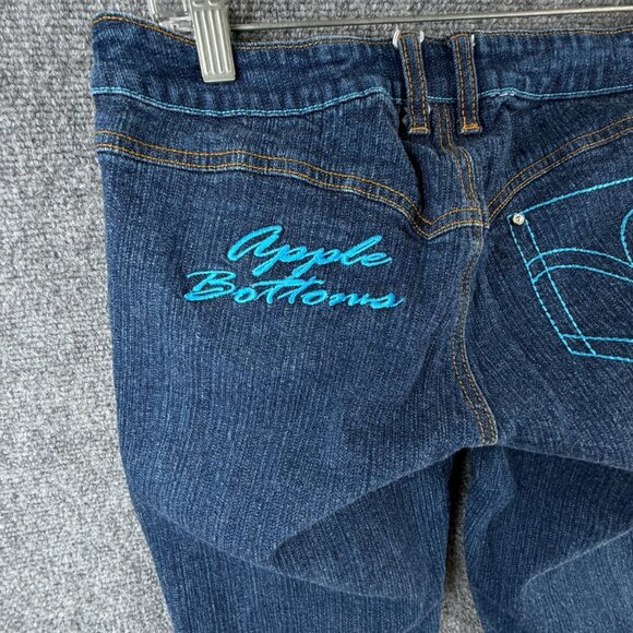 VTG APPLE BOTTOMS BLUE JEANS Women Size 7/8 Cotton Denim Stretch Embroidered - Picture 13 of 16